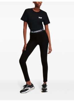 karl lagerfeld pantalon mujer logo elastic punto leggings - 245w1050 999