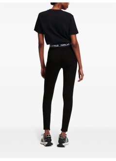karl lagerfeld pantalon mujer logo elastic punto leggings - 245w1050 999