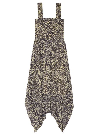 ganni dress womanpleated georgette smock midi strap dress - f9552 198
