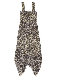 ganni vestido mujer pleated georgette smock midi strap dress - f9552 198