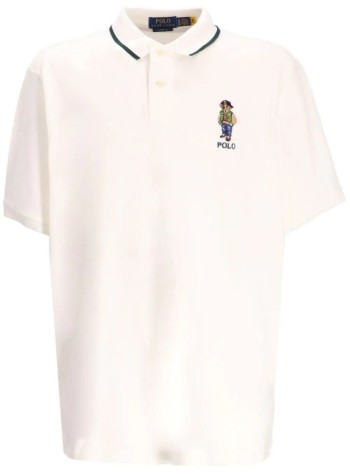 polo ralph lauren polo hombre sskcclsm18-short sleeve-polo shirt - 710867574004 f24 deckwash white vrsy bear