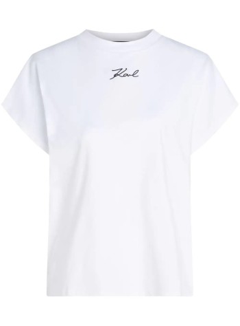 karl lagerfeld top womankarl signature t-shirt - 246w1721 100
