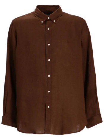 polo ralph lauren camiseria hombre cubdppcs-long sleeve-sport shirt - 710794141034 chocolate mousse