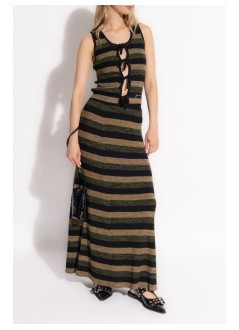 ganni falda mujer mini ribbed merino maxi skirt - k2292 999
