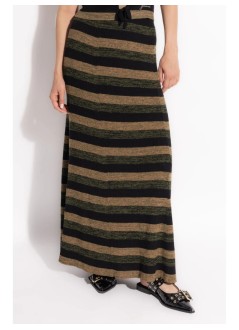 ganni falda mujer mini ribbed merino maxi skirt - k2292 999