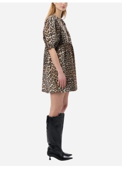 ganni dress womanprinted cotton tie string mini dress - f9758 943