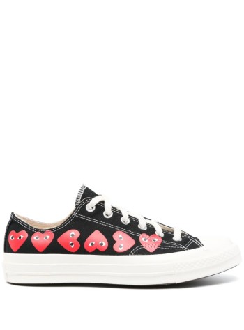 comme des garcons sneaker womanconverse multi heart low top - azk126001 black