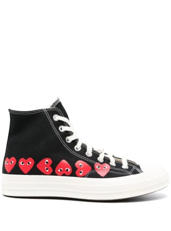 comme des garcons sneaker womanconverse multi heart high top - azk127001 black