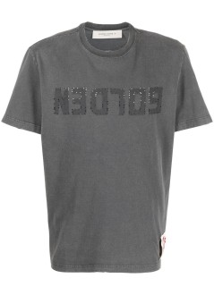 golden goose camiseta hombre golden m's regular t-shirt distressed cotton jersey with lo - gmp01220p000671 60318