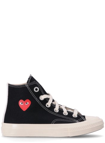 comme des garcons sneaker hombre converse kids small red heart high top - azk502001 black