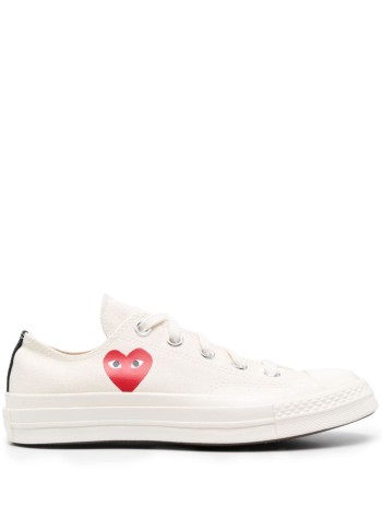 comme des garcons sneaker womanconverse small red heart low top - azk128001 beige