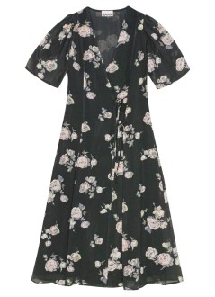 ganni vestido mujer fluid crepe wrap midi dress - f9504 771