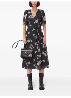 ganni vestido mujer fluid crepe wrap midi dress - f9504 771