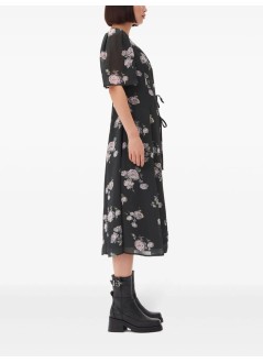 ganni vestido mujer fluid crepe wrap midi dress - f9504 771