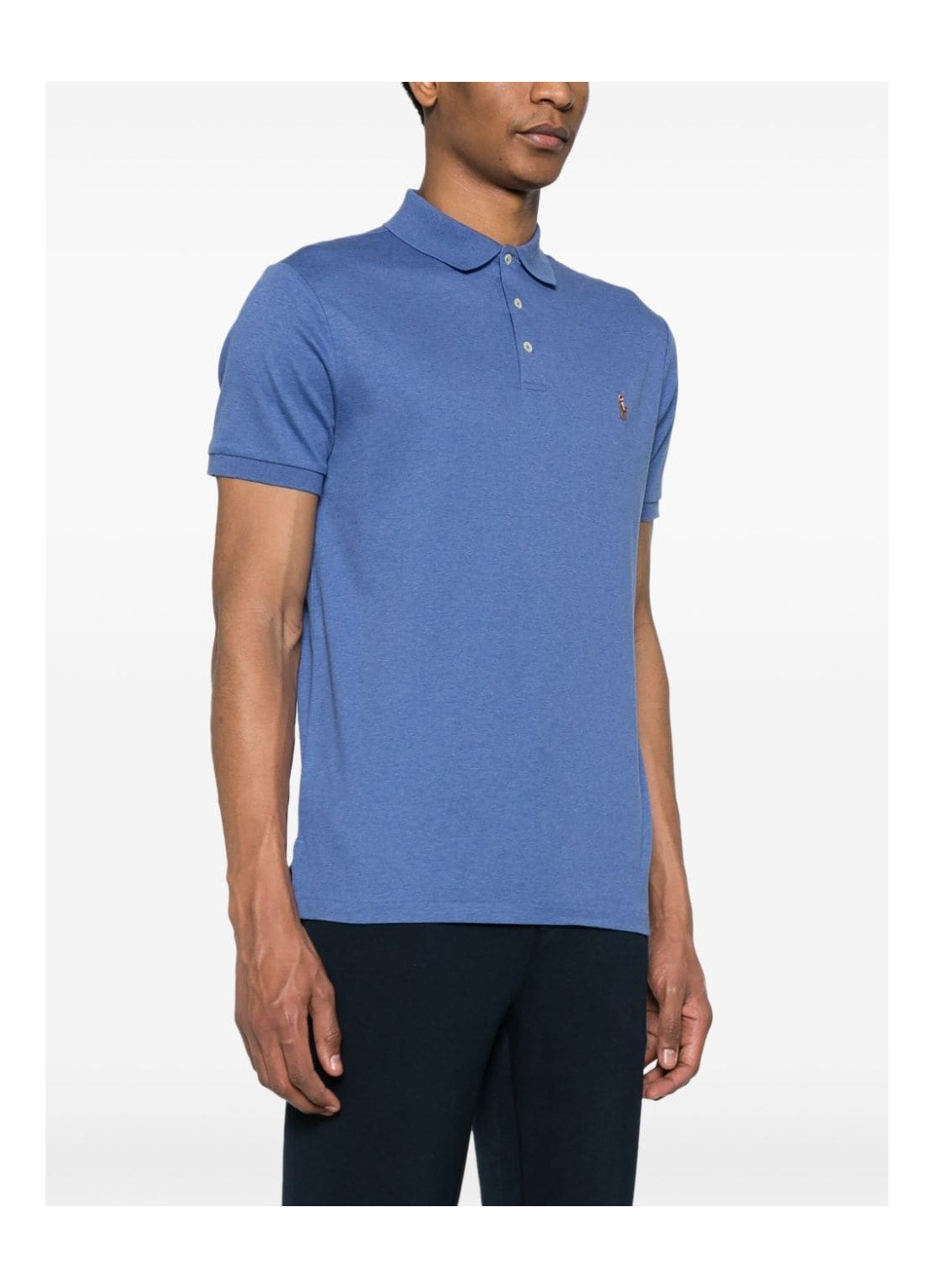 polo ralph lauren polo mancustom slim fit soft cotton polo shirt 710713130008 faded royal heather Talla S