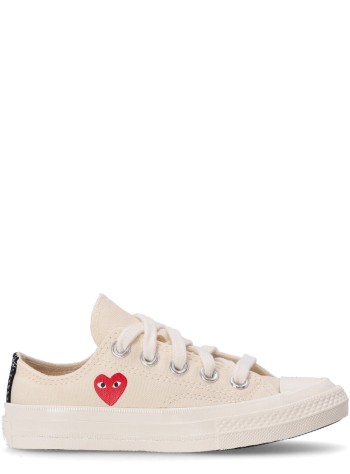 comme des garcons sneaker hombre converse kids small red heart low top - azk501001 beige