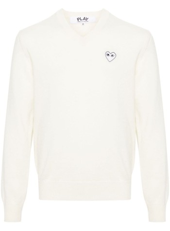 comme des garcons knitwear manplay white heart pullover natural color - axn064051 natural
