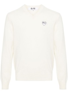 comme des garcons punto hombre play white heart pullover natural color - axn064051 natural
