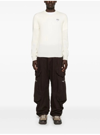 comme des garcons knitwear manplay white heart pullover natural color - axn064051 natural 2