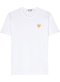 comme des garcons t-shirt mant-shirt gold emblem - axt216051 white