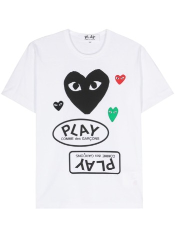 comme des garcons camiseta hombre t-shirt red black green emblem - axt282051 white