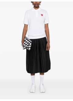 comme des garcons polo hombre t-shirt double red emblem - axt290051 white