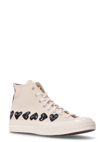 comme des garcons sneaker womanconverse multi heart high top - azk127001 beige