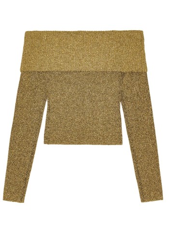 ganni top womansparkle doubleface off shoulder blouse - k2306 339