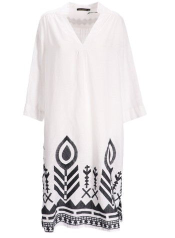 greek archaic kori vestido mujer dress long feather chevron l/s - s24k230126 116