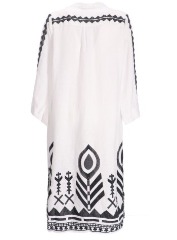 greek archaic kori vestido mujer dress long feather chevron l/s - s24k230126 116 2