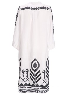 greek archaic kori dress womandress long feather chevron l/s - s24k230126 116