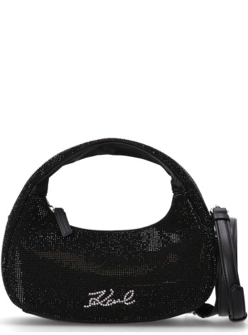karl lagerfeld crossbody womank/evening signature sm hobo - 246w3081 a999