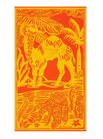 inoui editions beach unisexbeach towel  draps de plage 100 dufy dromadaire - de19dro08 orange orange