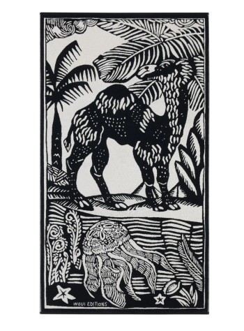 inoui editions beach unisexbeach towel  drap de plage 100 dufy dromadaire - de19dro00 white blanc