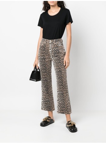 ganni pantalon mujer print denim - j1059 943 2
