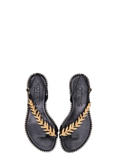 kotris sandals sandalia mujer olive leaves - k870 black