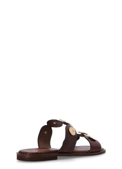 kotris sandals sandalia mujer vachetta double coins - 04857 choco