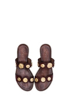 kotris sandals sandalia mujer vachetta double coins - 04857 choco