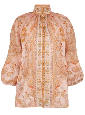 zimmermann t-shirt womanacacia billow blouse - 2446trs252 crmpnkmul