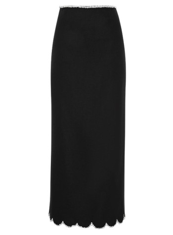 zimmermann skirt womancrush scalloped midi skirt - 2734sr251 blk