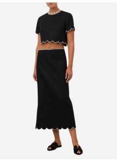zimmermann skirt womancrush scalloped midi skirt - 2734sr251 blk