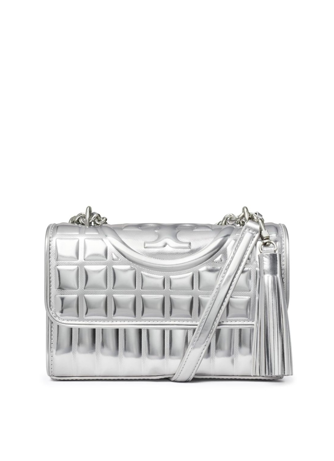 tory burch handbag womanfleming metallic square quilt small convertible shoulder ba 155938040 040 Talla T U
