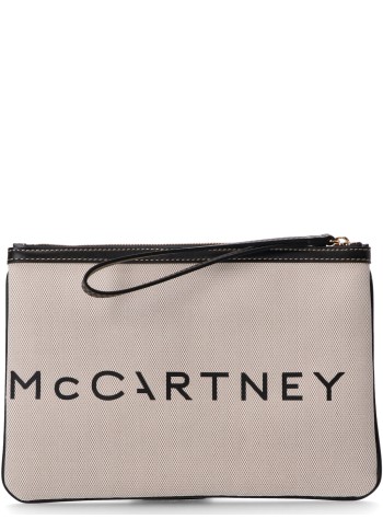 stella mccartney clutch mujer pouch eco salt & pepper canvas - 7p0078wp0221 9043