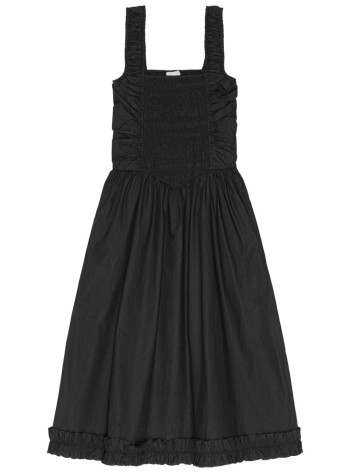 ganni dress womancotton poplin midi strap smock dress - f9344 099 Talla 40  Color negro