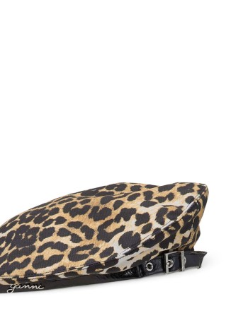 Woven Beret Cotton leopard