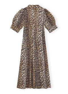 ganni dress womanprinted cotton poplin v neck long dress - f8842 943