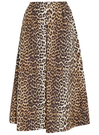 ganni falda mujer printed cotton elasticated maxi skirt - f9365 943