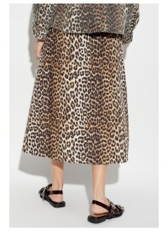 ganni falda mujer printed cotton elasticated maxi skirt - f9365 943