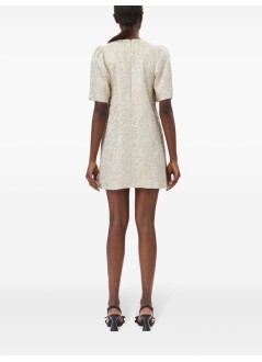 ganni vestido mujer metallic cloque a shaped mini dress - w0036 012