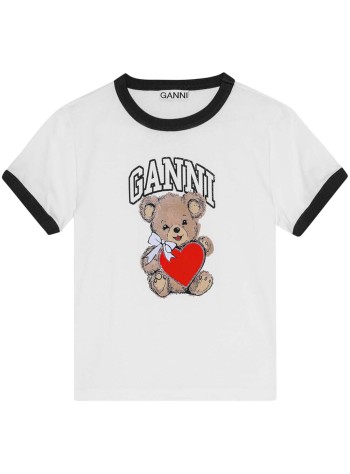 ganni t-shirt womanbasic jersey bear small t shirt - t4061 151